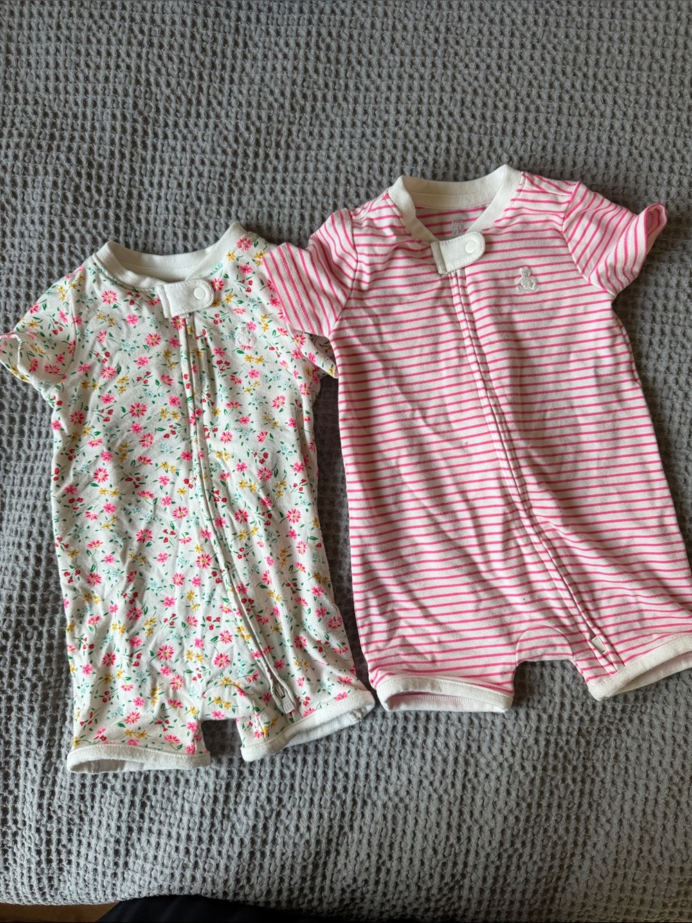GAP Baby Romper Set in White with Pink & Green Floral